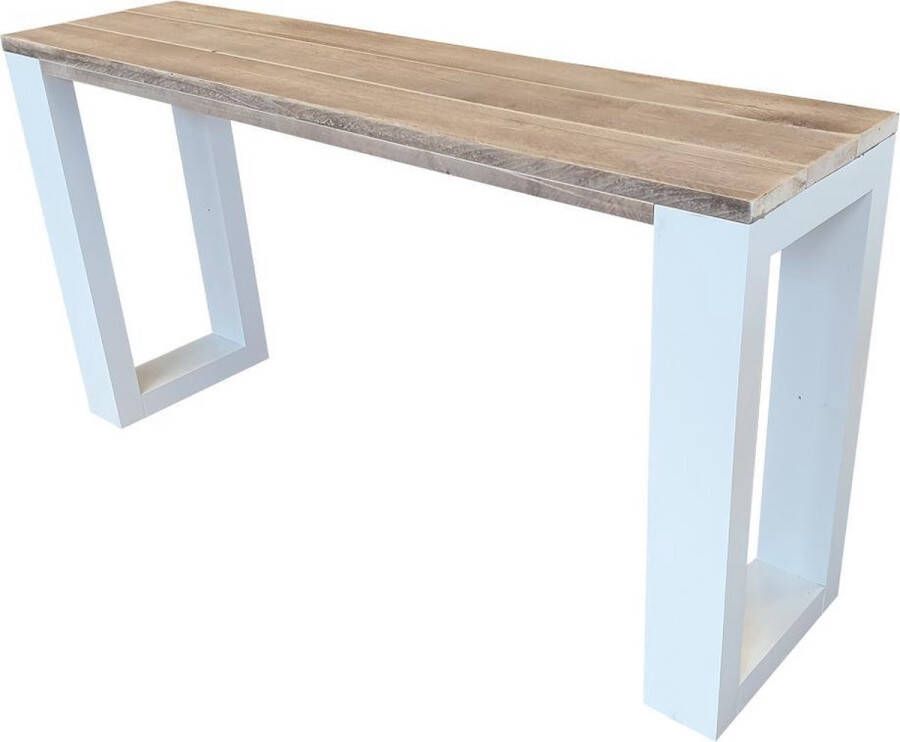 Wood4You Side Table Enkel Steigerhout 170 Cm Bijzettafel Wit Eettafels