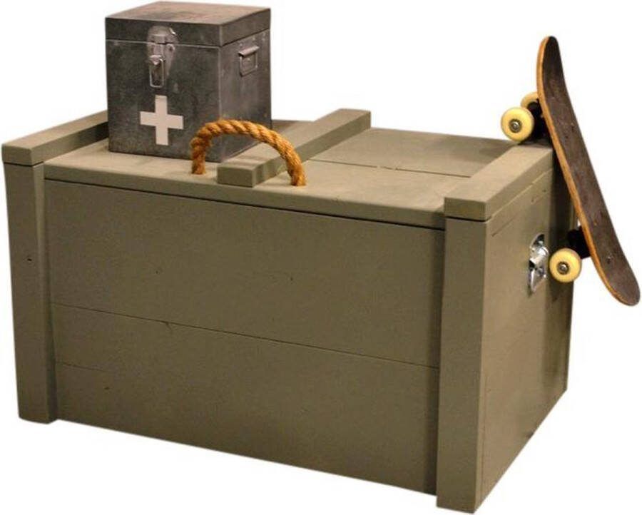 Wood4you Speelgoedkist Army Green 80Lx44Hx50D cm