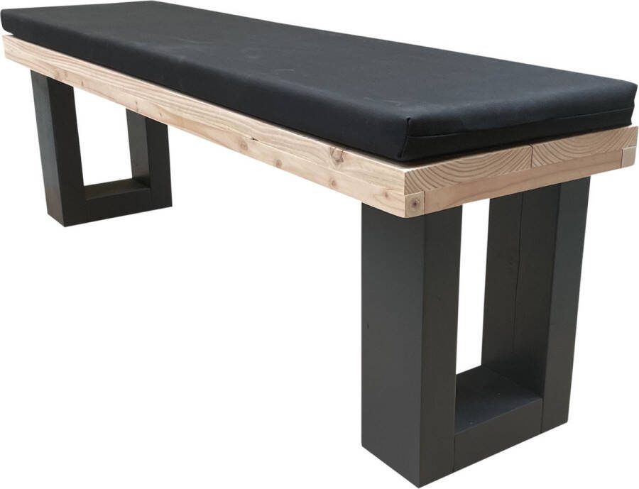 Wood4you Tuinbank New England Douglas 190Lx40Hx38D cm antraciet incl kussen