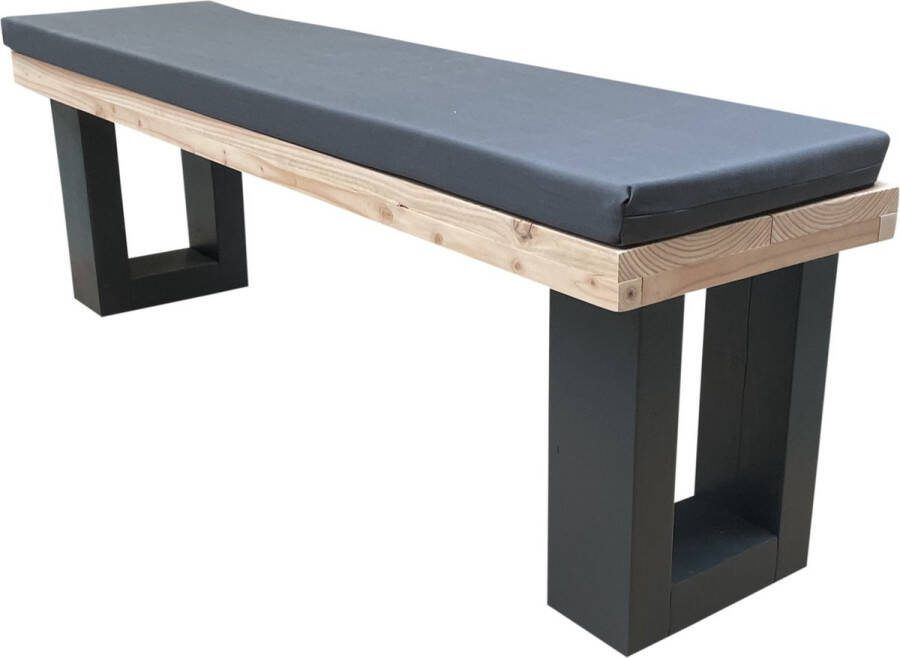 Wood4you Tuinbank New England Douglas 200Lx40Hx38D cm antraciet incl kussen