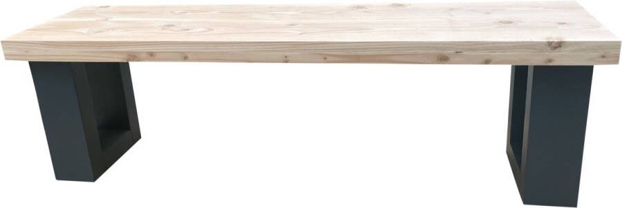 Wood4you Tuinbank New England Douglas 170Lx40Hx38D cm antraciet incl kussen