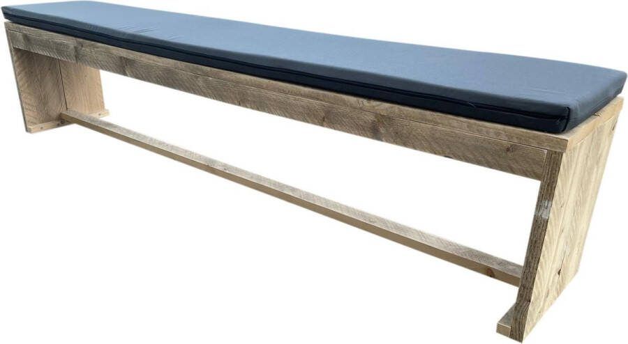 Wood4you Tuinbank New Harlem Steigerhout 190lx43hx38d Cm Incl Kussen