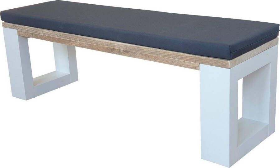 Wood4you Tuinbank New Orleans 150Lx40Hx38D cm wit incl kussen zitbank