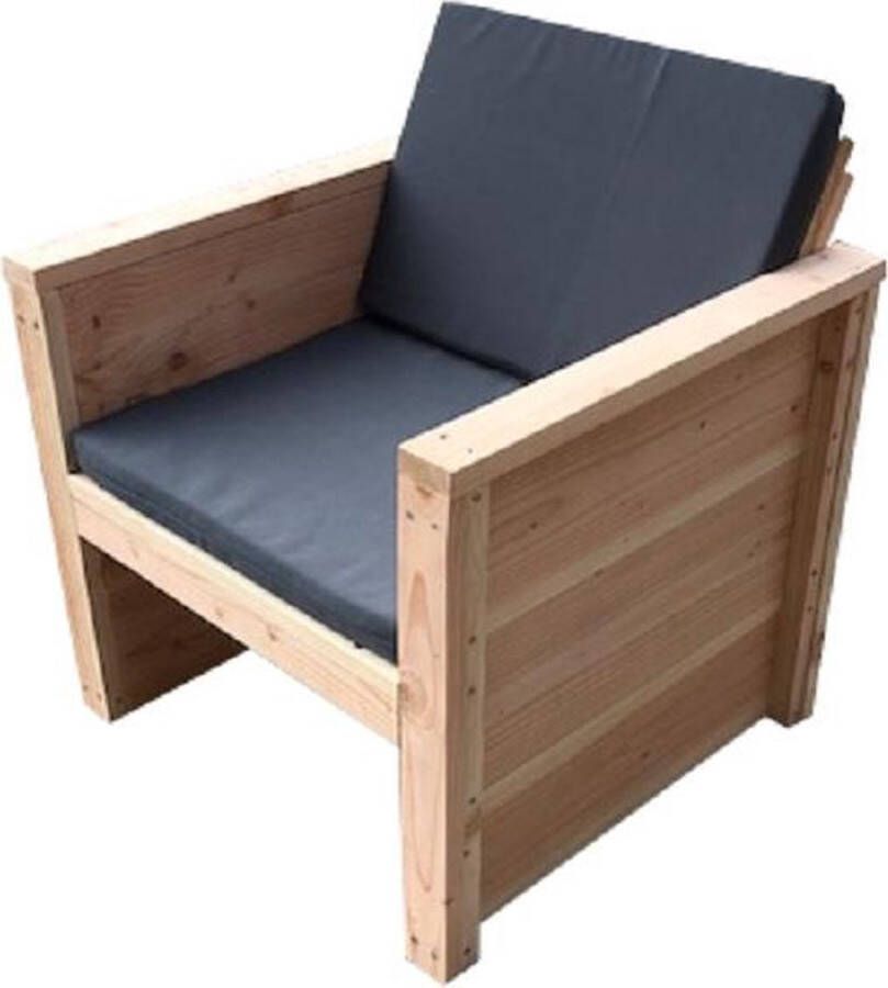 Wood4You Tuinstoel Vlieland Douglas 65lx72hx57d Cm Bouwpakket Met Kussens