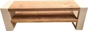 Wood4you Tv-meubel New Orleans steigerhout 120Lx38Dx45H wit 120cm
