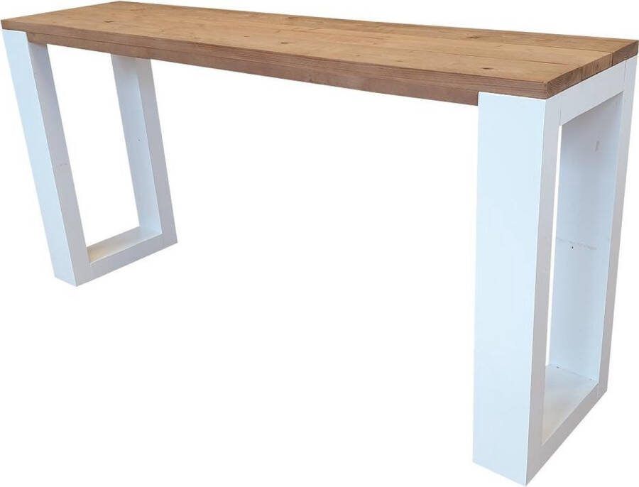 Wood4you Side table New Orleans enkel Roasted wood 200Lx78HX38D cm wit