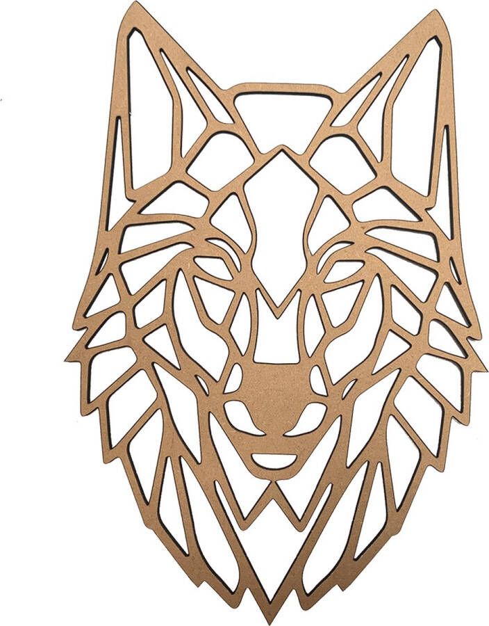 Wood4you Woodyou Houten Wanddecoratie Maxi Wolf Geometrisch MDF 6mm