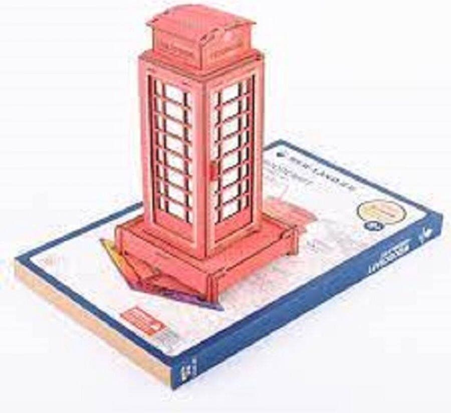 Woodcraft Houten modelbouw British telephone booth Miniatuurbouw hout