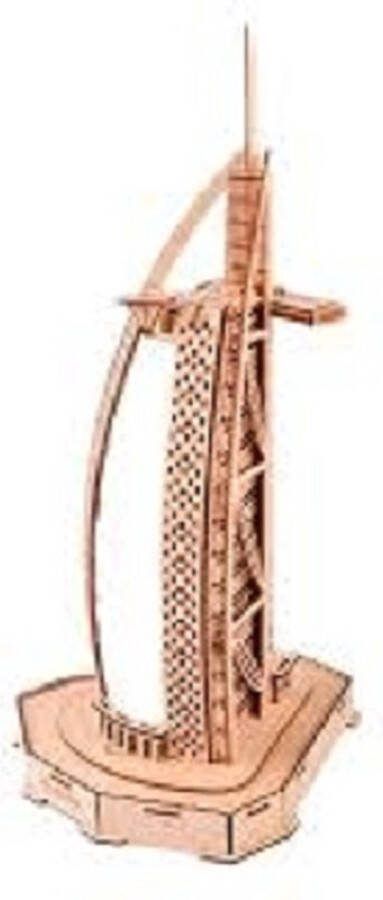 Woodcraft Houten modelbouw Burj Al Arab Miniatuurbouw hout