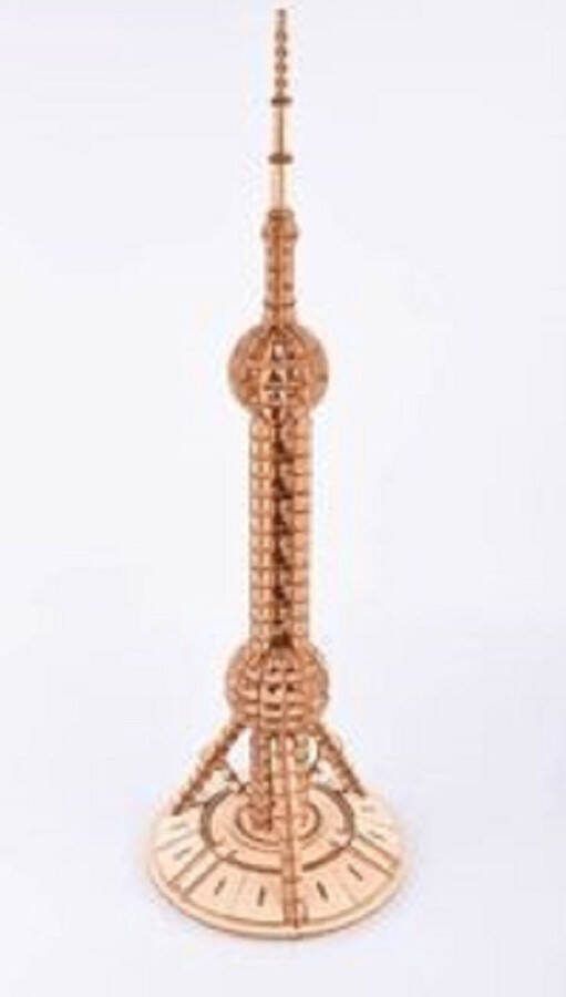 Woodcraft Houten modelbouw The oriental pearl tower Miniatuurbouw hout