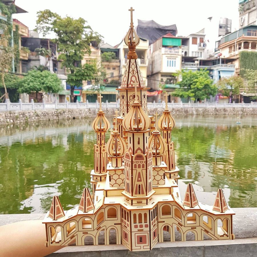 Woodcraft Houten modelbouw Wooden Puzzle Miniatuurbouw hout Saint Basil's Cathedraal