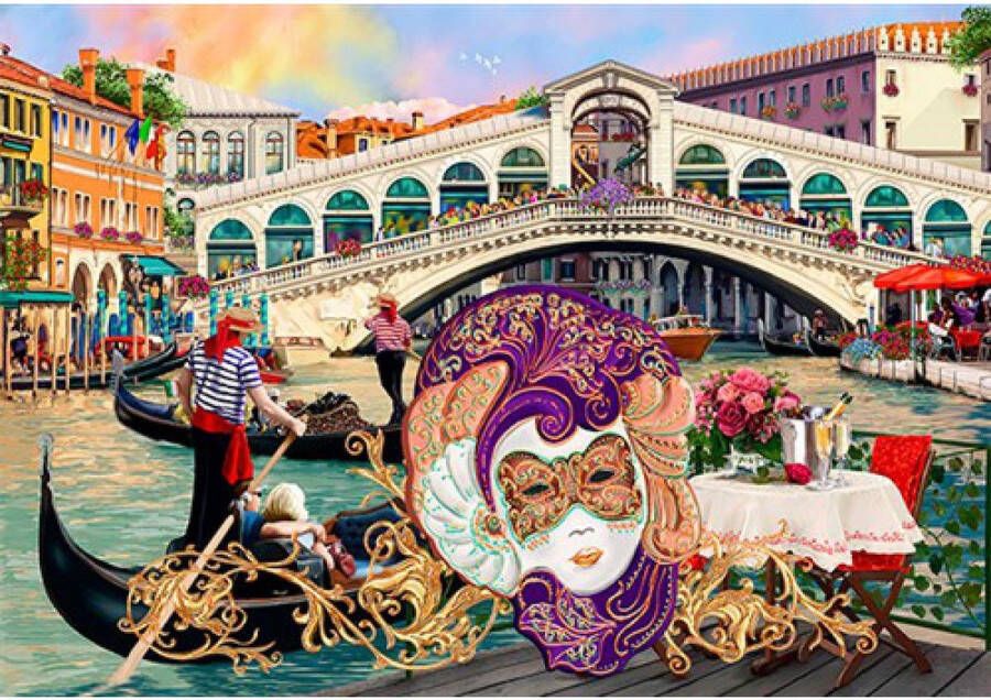 Wooden City 2in1 Houten Legpuzzel Venice Carnival 37 5x25 4cm