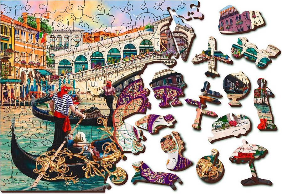 Wooden City Carnaval van Venetië XL Houten Vormpuzzel 52x38 cm 600 stukjes