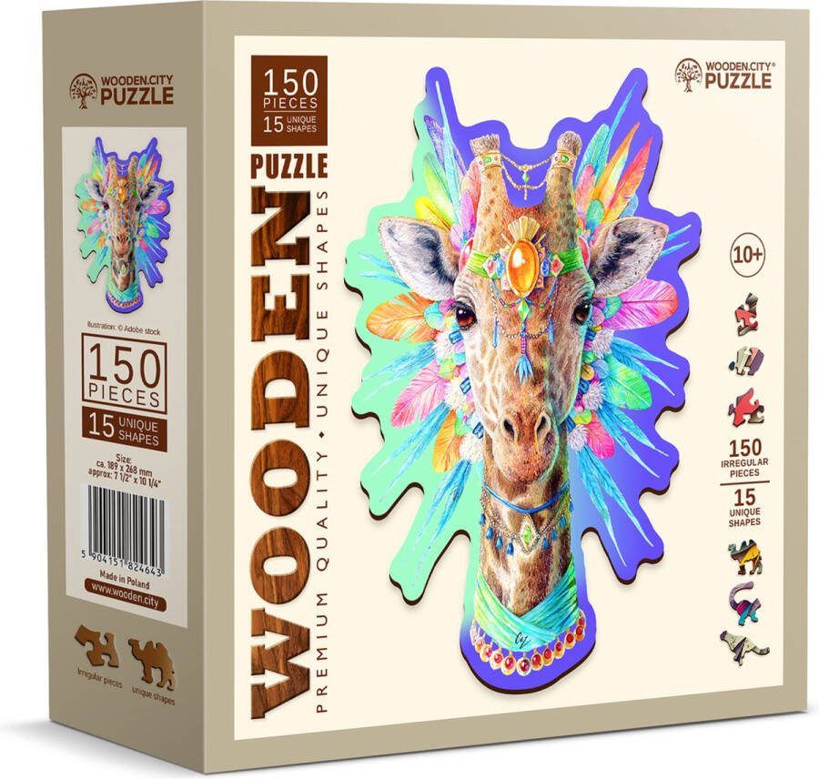 Wooden City HOUTEN STAD Puzzel Natty Giraffe