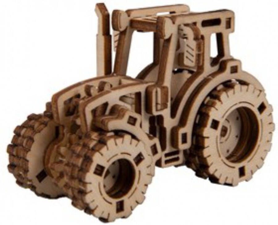 Wooden City modelbouwset tractor Superfast 7 5 cm hout naturel