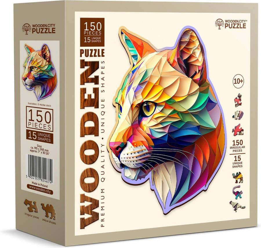 Wooden City Opzichtige Poema houten puzzel 150 stukjes