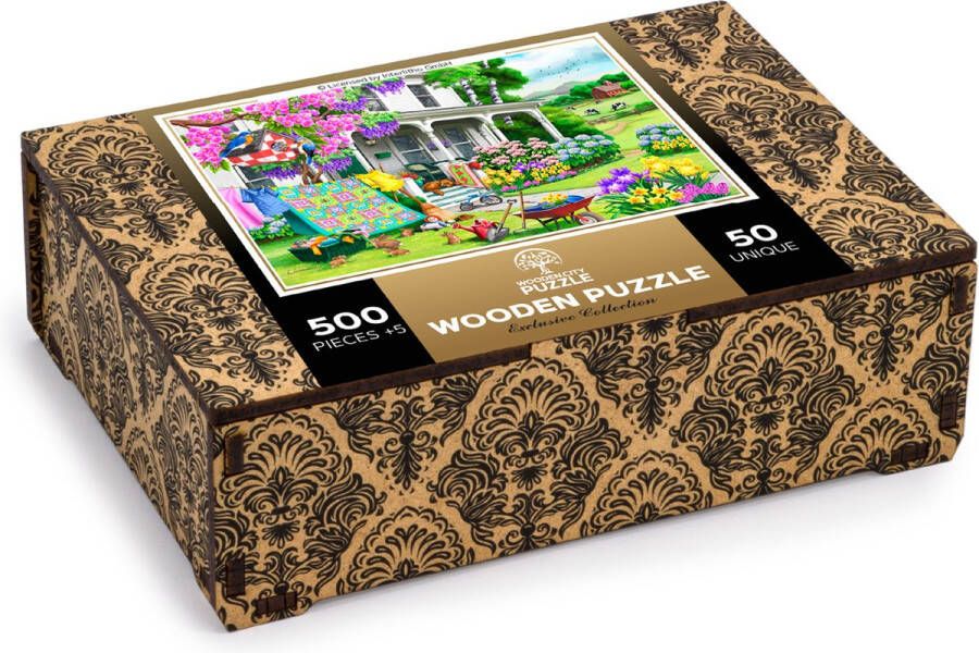Wooden City Puzzel: COUNTRYSIDE GARDEN 505 50 in hout 8+