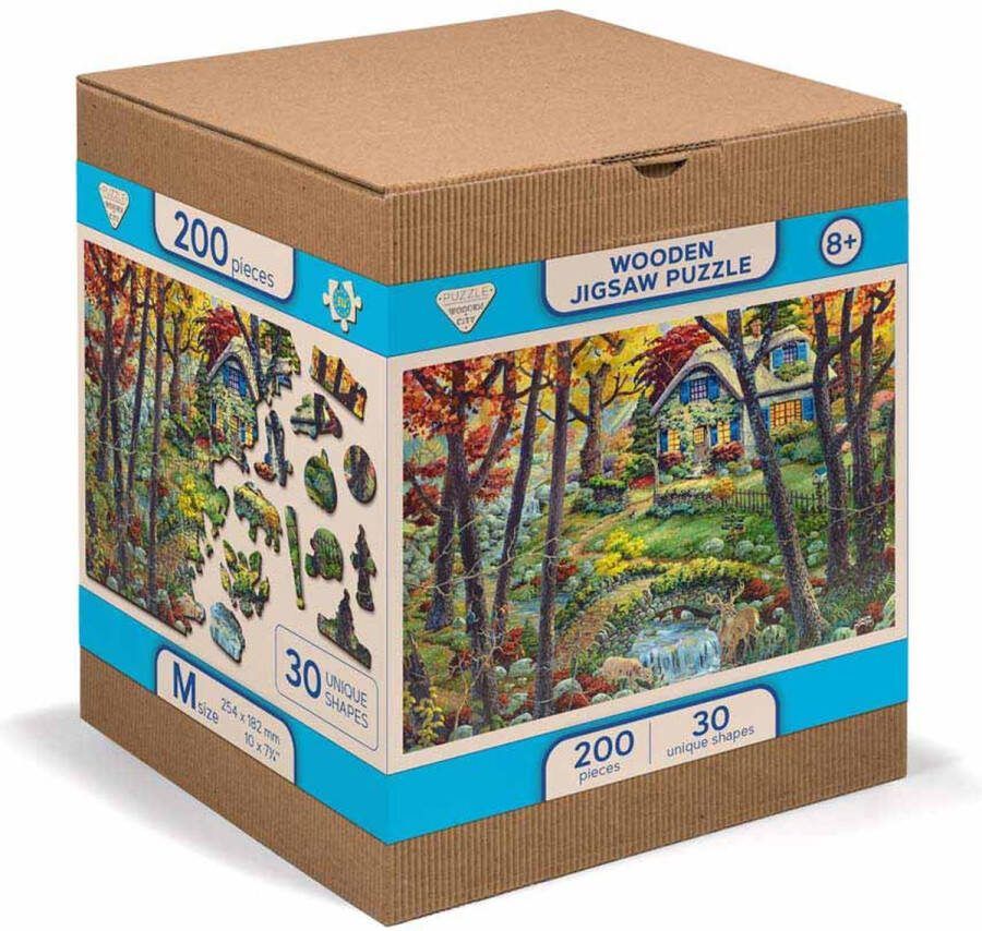 Wooden City Wooden.City houten legpuzzel 200 stukjes Cottage in the woods
