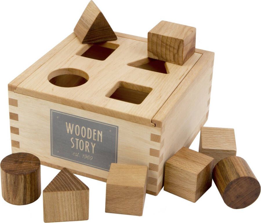 Wooden story Shape Sorter Box | Houten Speelgoed | Houten Sorteer Box