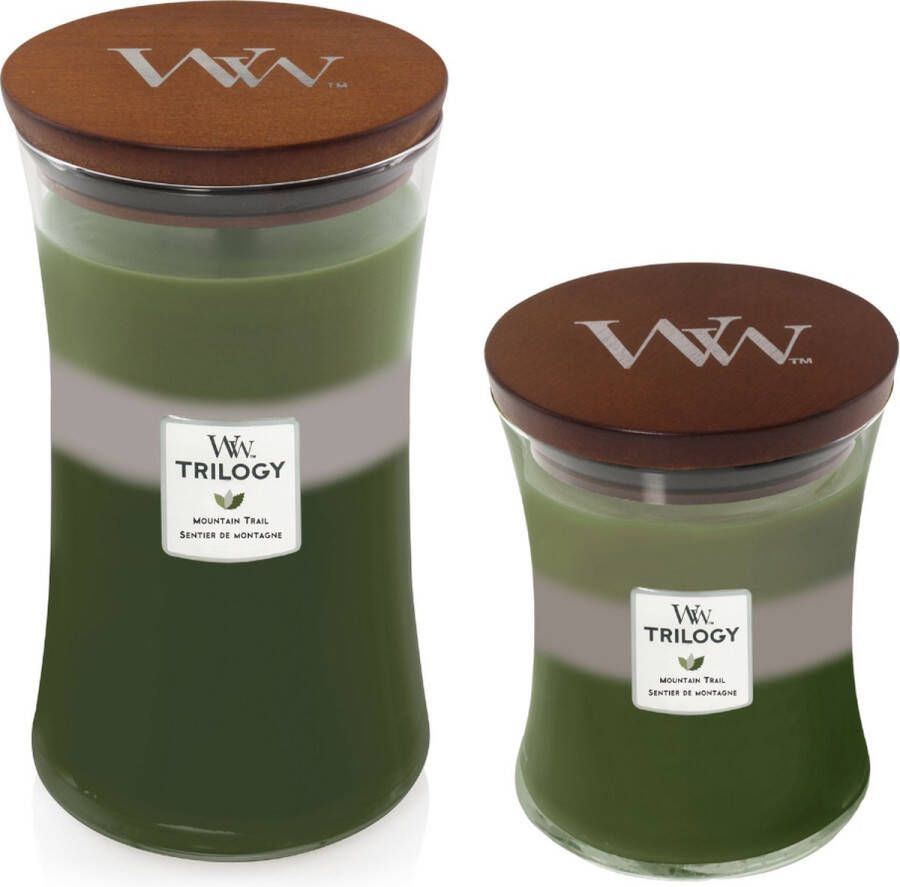Woodwick Duo Large & Medium Candle Mountain Trail Kerstgeur