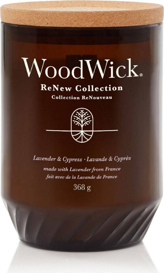 Woodwick Geurkaars Large ReNew Lavender & Cypress 13 cm ø 9 cm