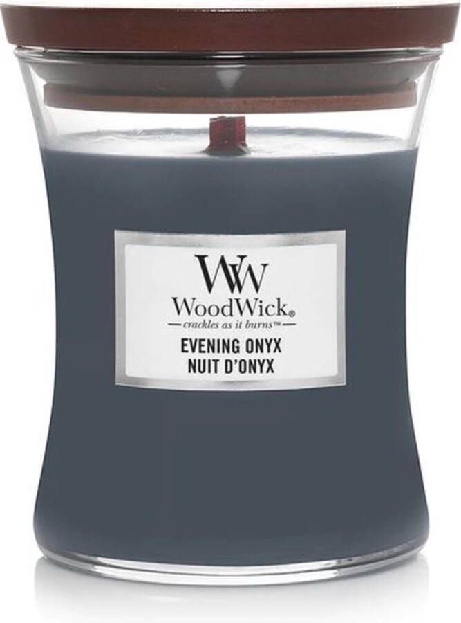 Woodwick Geurkaars Medium Evening Onyx 11 cm ø 10 cm