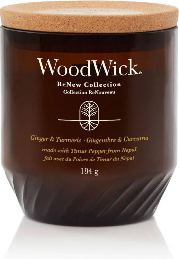 Woodwick Geurkaars Medium ReNew Ginger & Tumeric 9.5 cm ø 8 cm