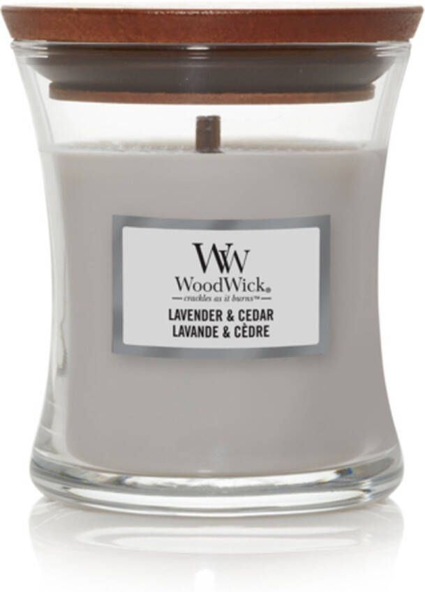 Woodwick Geurkaars Mini Lavender & Cedar 8 cm ø 7 cm