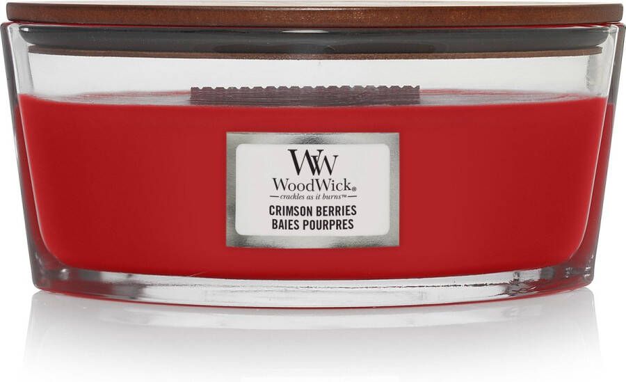 Woodwick Heartwick Flame Ellipse Geurkaars Crimson Berries