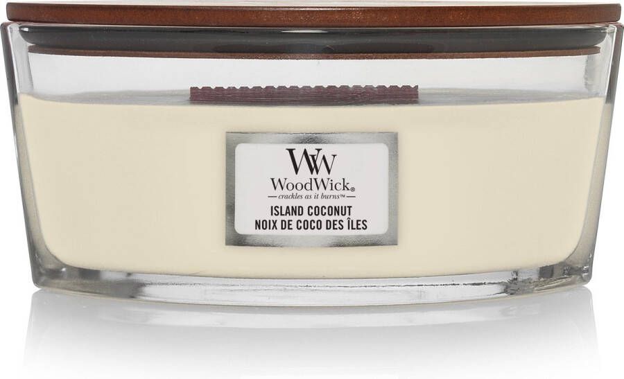 Woodwick Heartwick Flame Ellipse Geurkaars Island Coconut