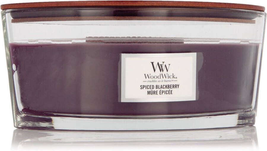 Woodwick Heartwick Flame Ellipse Geurkaars Spiced Blackberry