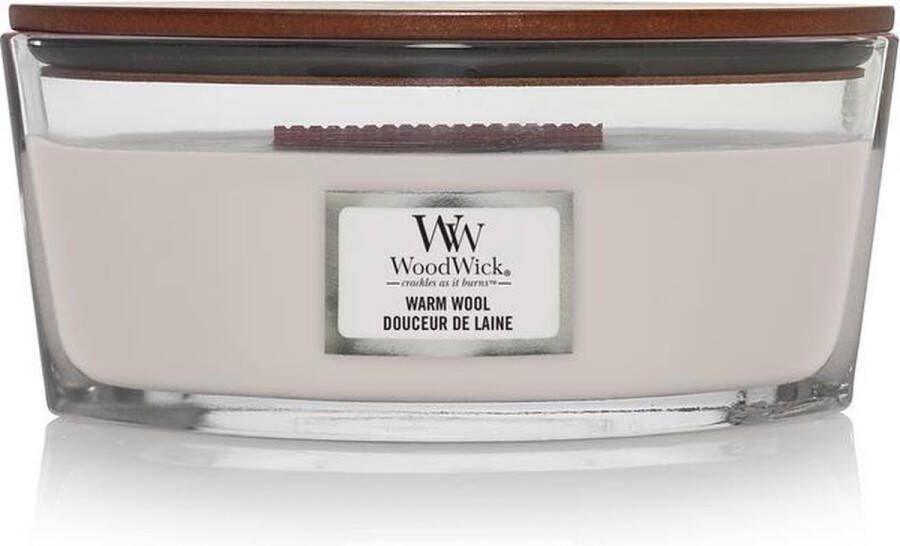 Woodwick Heartwick Flame Ellipse Geurkaars Warm Wool