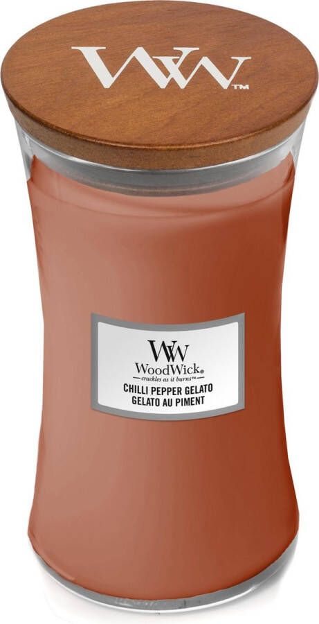 Woodwick Geurkaars Large Chilli Pepper Gelato 18 cm ø 10 cm