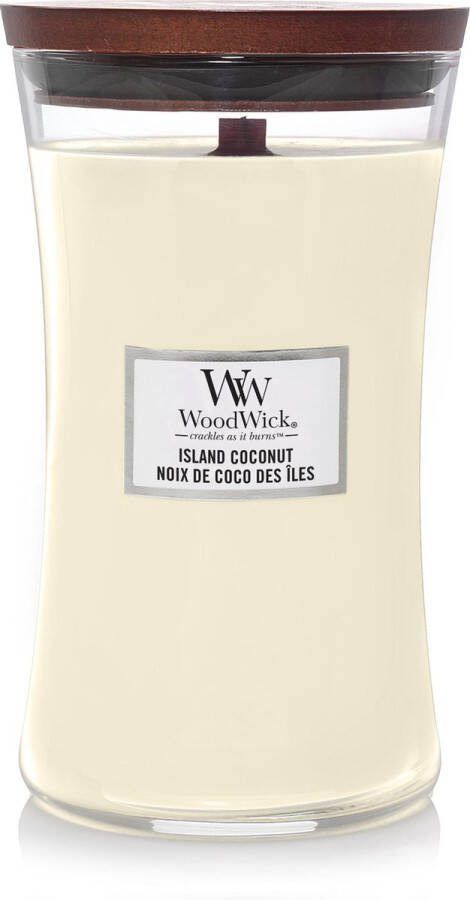 Woodwick Geurkaars Large Island Coconut 18 cm ø 10 cm
