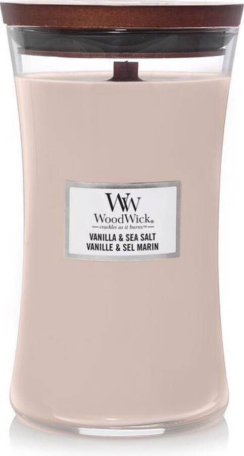 Woodwick Geurkaars Large Vanilla & Sea Salt 18 cm ø 10 cm
