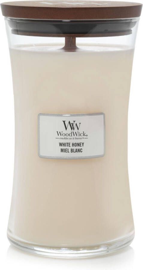 Woodwick Kaars Large White Honey 18 cm ø 10 cm