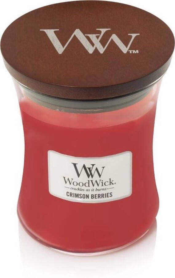 Woodwick Hourglass Medium Geurkaars Crimson Berries