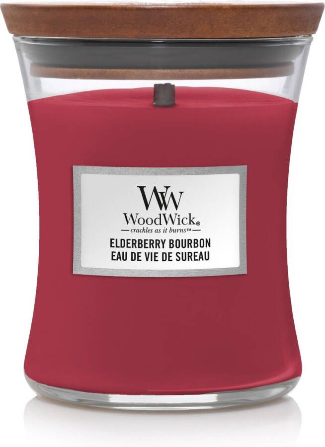 Woodwick Hourglass Medium Geurkaars Elderberry Bourbon