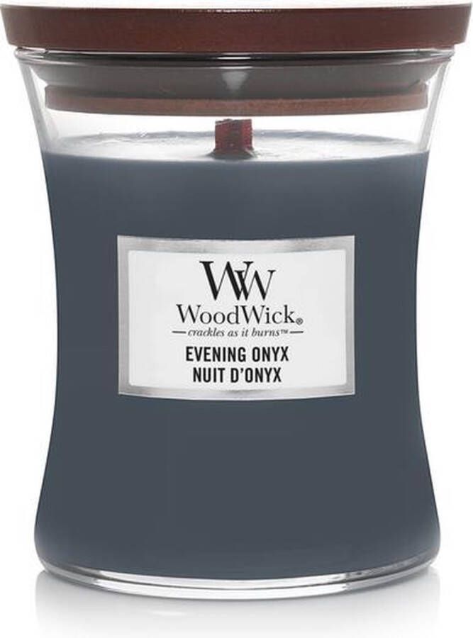 Woodwick Geurkaars Medium Evening Onyx 11 cm ø 10 cm