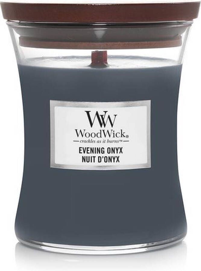 Woodwick Hourglass Medium Geurkaars Evening Onyx