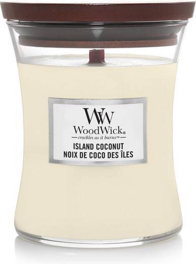 Woodwick Geurkaars Medium Island Coconut 11 cm ø 10 cm