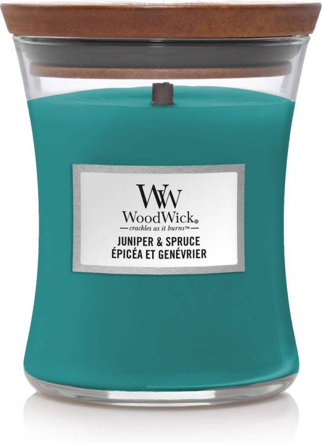 Woodwick Hourglass Medium Geurkaars Juniper & Spruce