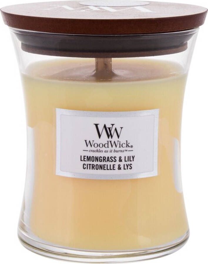 Woodwick Geurkaars Medium Lemongrass & Lily 11 cm ø 10 cm