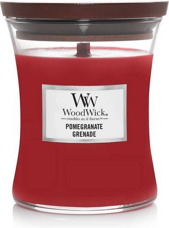 Woodwick Hourglass Medium Geurkaars Pomegranate