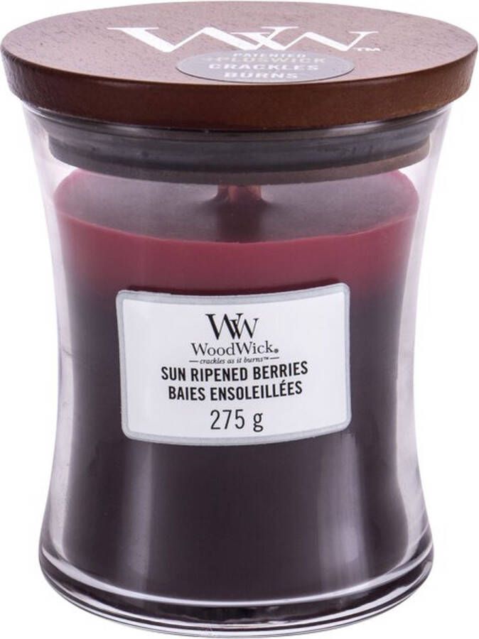 Woodwick Hourglass Medium Trilogy Geurkaars Sun Ripened Berries
