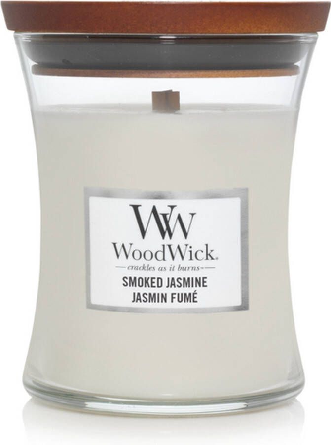 Woodwick Geurkaars Medium Smoked Jasmine 11 cm ø 10 cm