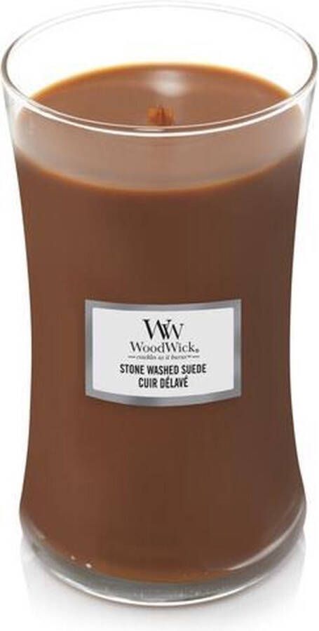 Woodwick Hourglass Large Geurkaars Stone Washed Suede
