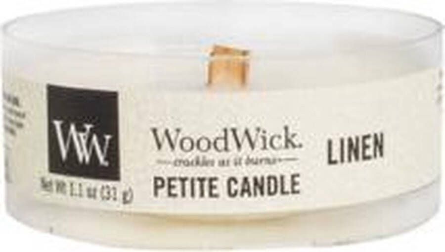 Woodwick Linen Petite Candle Scented Travel Candle