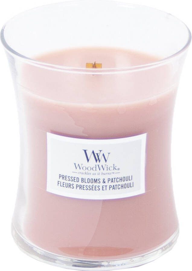 Woodwick Geurkaars Medium Pressed Blooms & Patchouli 11 cm ø 10 cm
