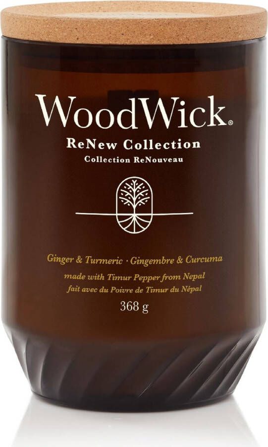 Woodwick Geurkaars Large ReNew Ginger & Tumeric 13 cm ø 9 cm